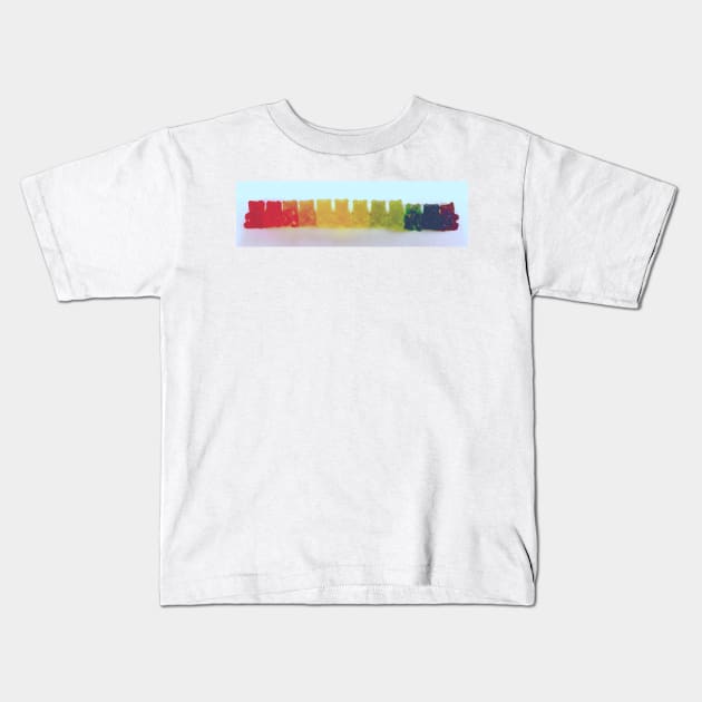 Rainbow Gummy Bears Kids T-Shirt by Art of V. Cook